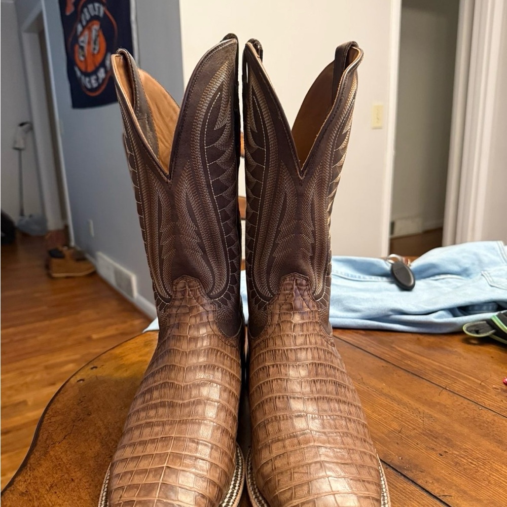 Caiman croc belly ariat boots 10.5 EE - Picture 2 of 5